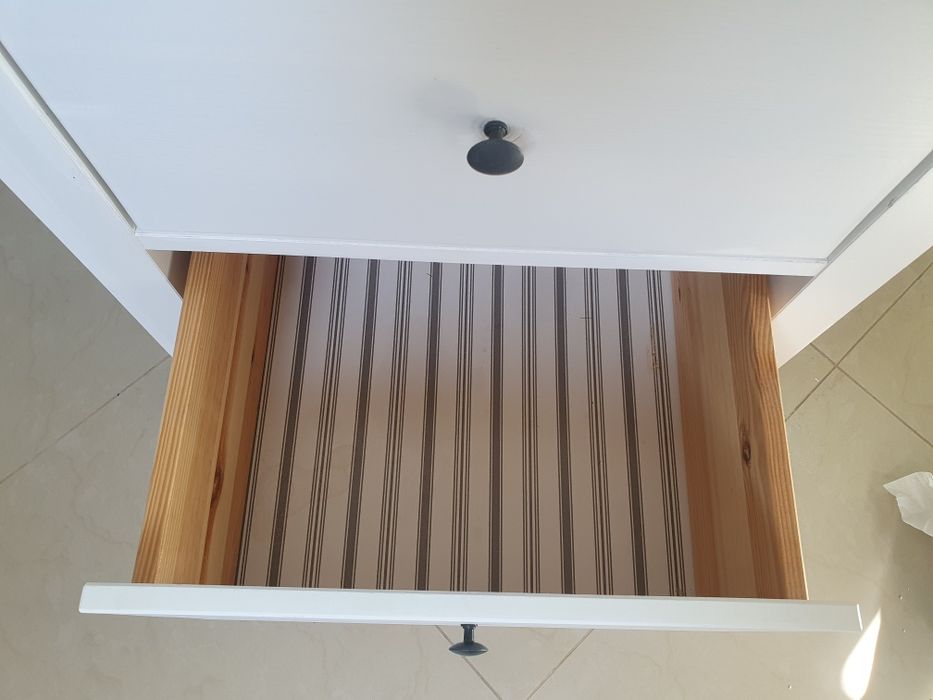 IKEA HEMNES Komoda, 2 szuflady, biała bejca, 54x66 cm