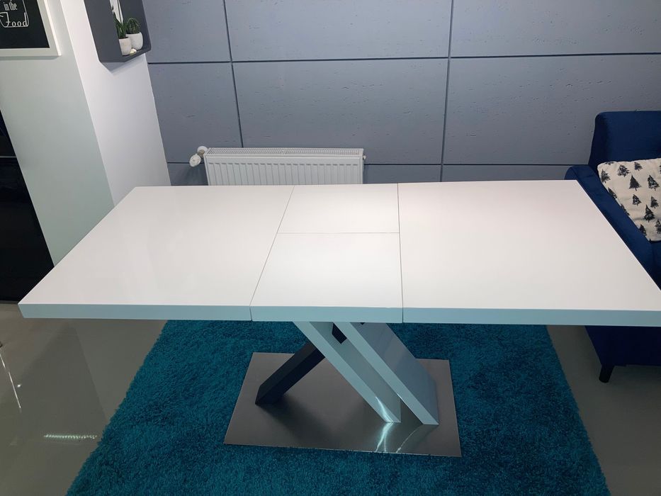 Stół jadalniany biały połysk rozkładany