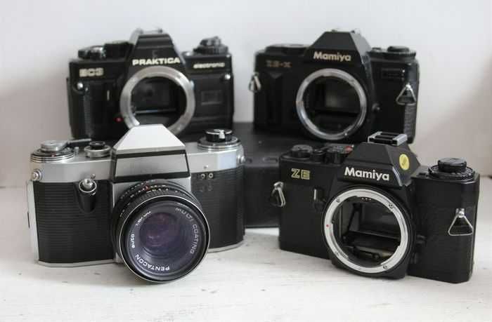 Mamiya, Chinon, Practika, Konica, Ricoh, Vivitar - várias câmaras