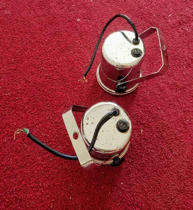 Par de projetores antigos luzes de palco General Electric