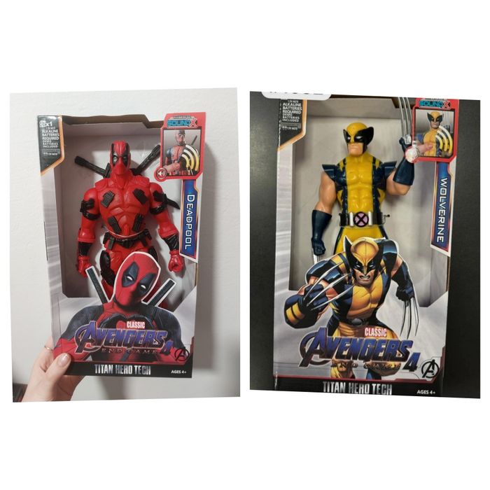 2x nowa figurka Avengers Deadpool I Wolverine 30 cm dźwięk światło