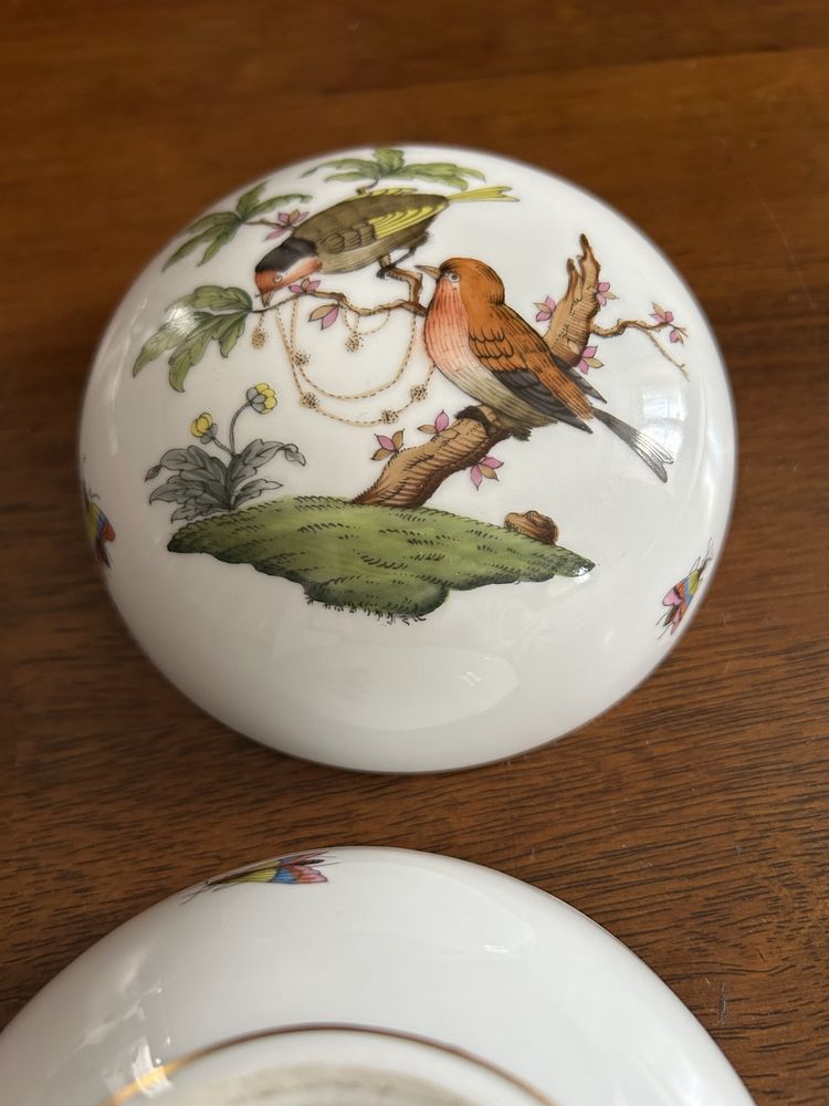 Caixa porcelana Herend Rothschild birds