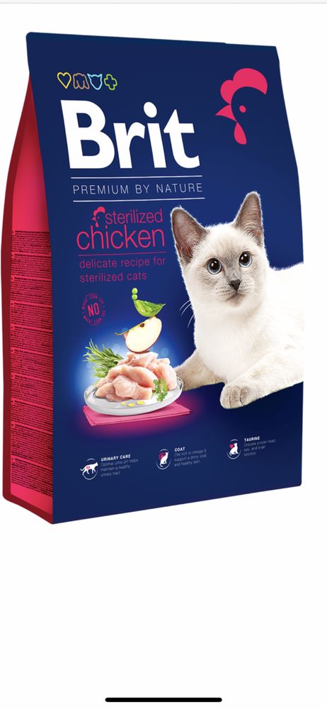 Brit Premium by Nature Cat Sterilized Chicken 8 кг корм для котов