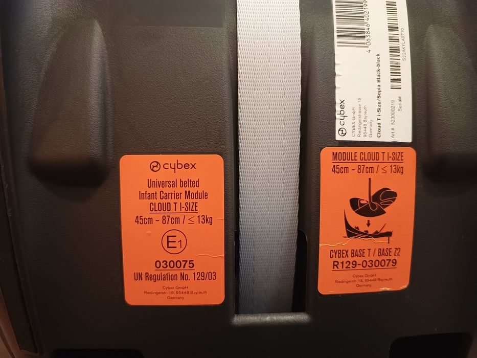 Cybex Cloud T i-Size 0-13 kg + pokrowiec na lato fotelik samochodowy