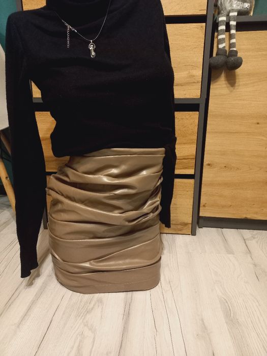 Spódniczka czekoladowa ekoskórka Lichi xs