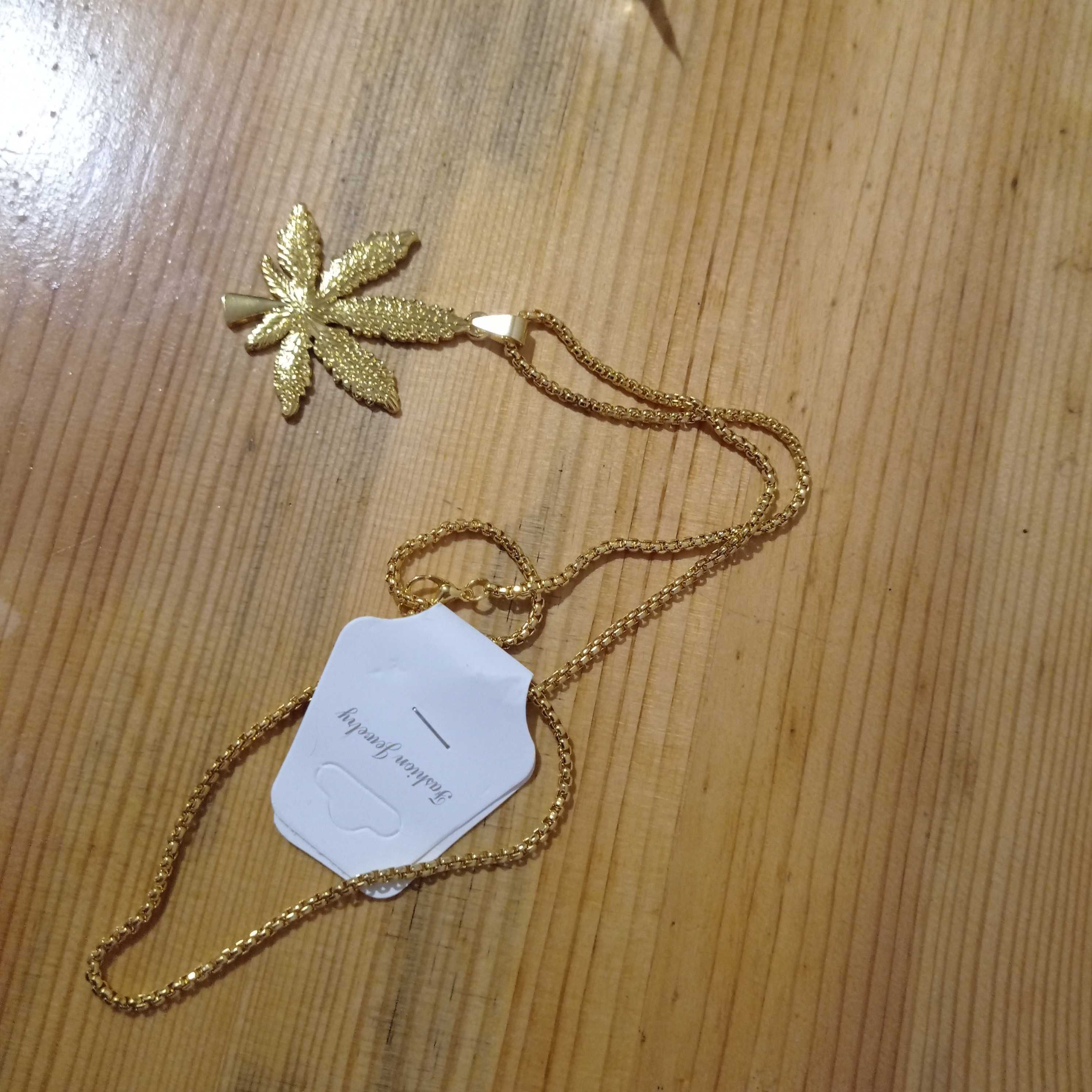 Naszyjnik bransoletka z liściem klonu