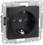 Розетка з заземленням Schneider Electric Asfora антрацит EPH2900171
