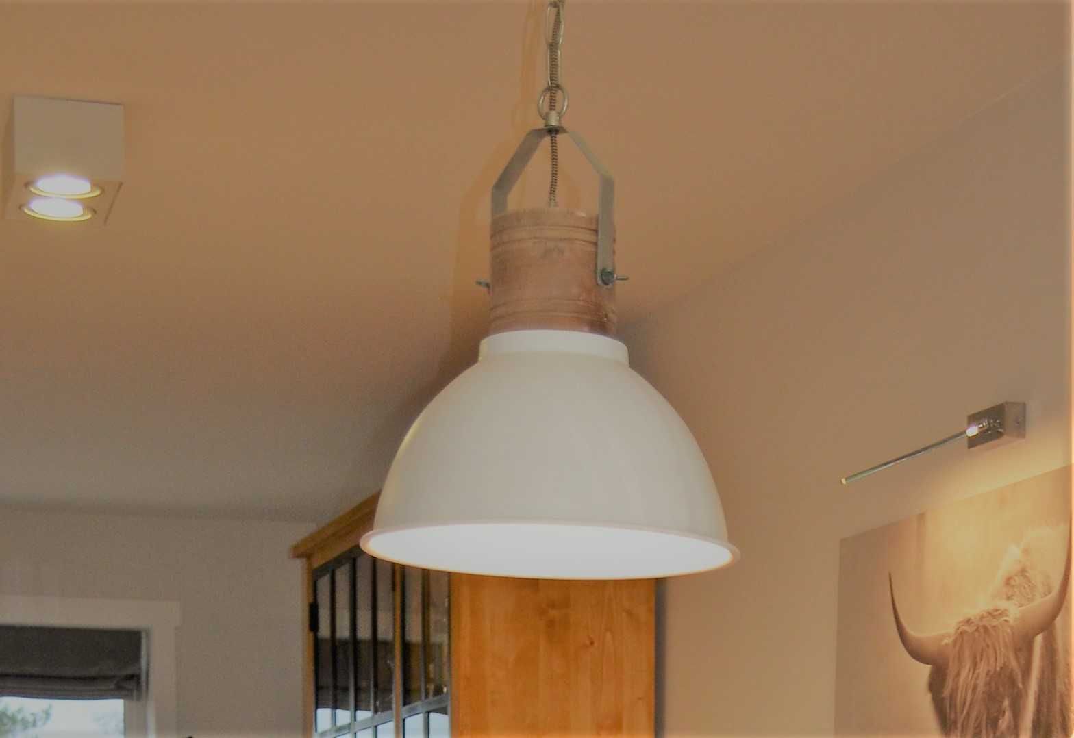 lampa wisząca Duncan Azzardo industrial biała + żarówka
