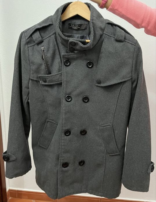 Casaco de lã estilo peacoat