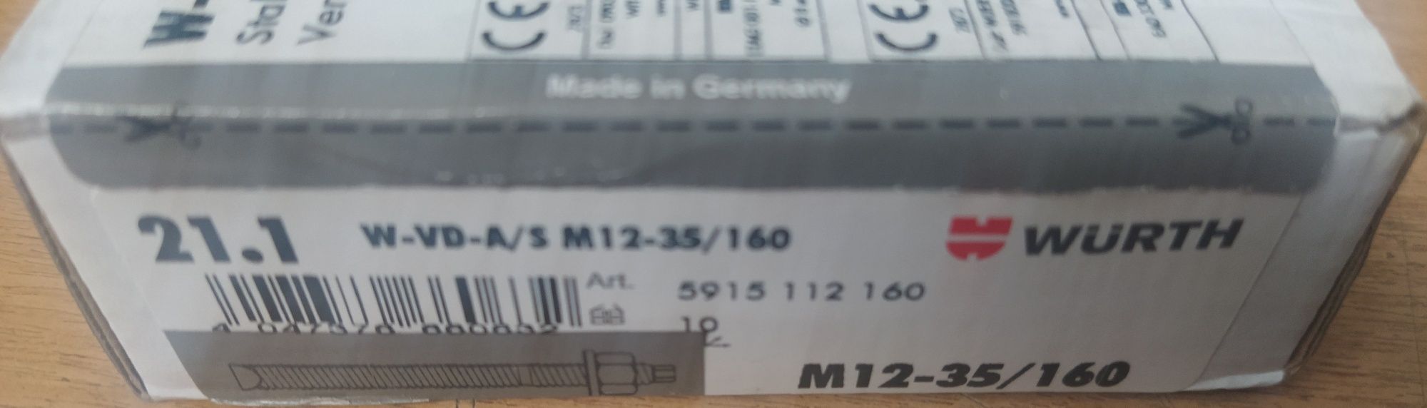 WURTH kotwa W-VD-A/S M12-35/160