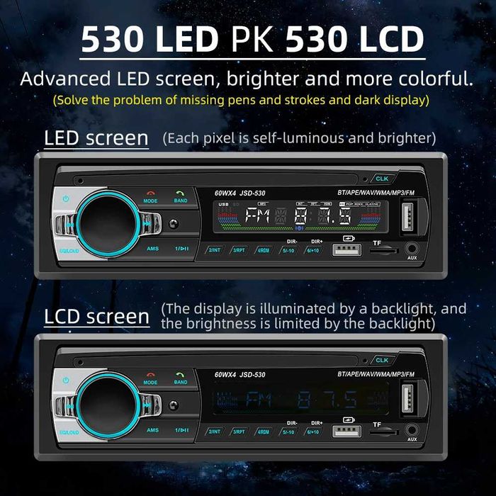RADIO Led,BLUETOOTH Digital  60W X 4