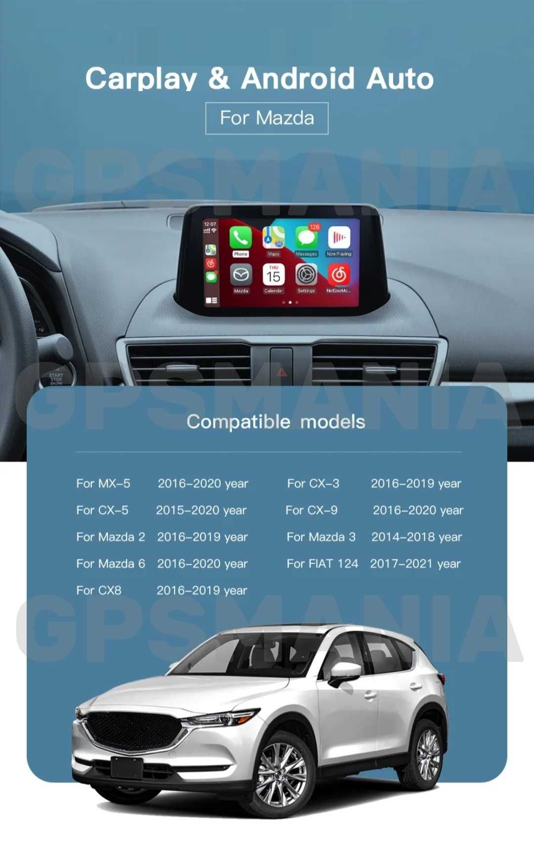 Mazda Android Auto CarPlay do systemu MZD CONNECT 2 3 6 CX-3 CX-5 CX-9