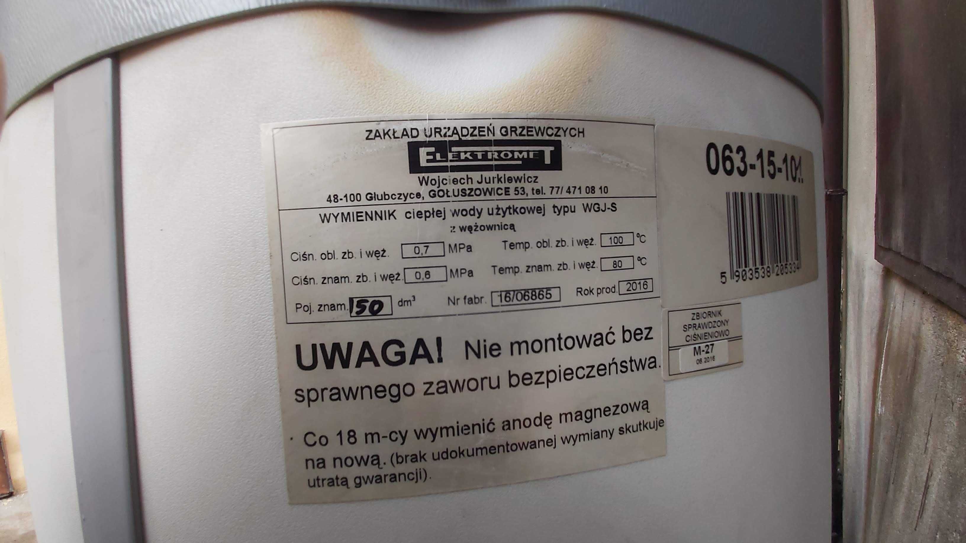 Sprzedam bojler pionowy 150l - ELEKTROMET