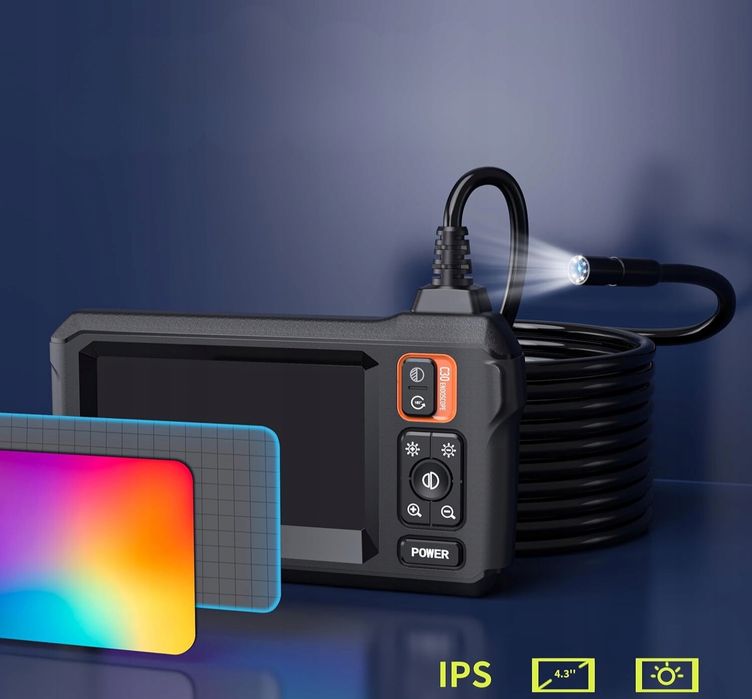 Kamera inspekcyjna endoskop HD 1920P ekran LCD 4,3" kabel 5 m LED