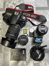 Комплект Canon 60D, об'єктив 18-135 та 50, три сумки, штатив 3D, пульт