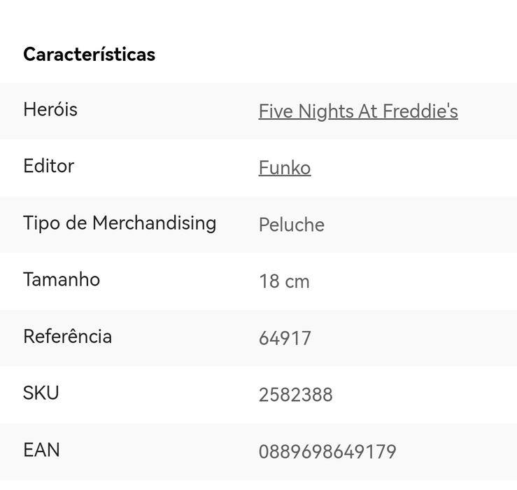 Peluche five nights at Freddy's oficial