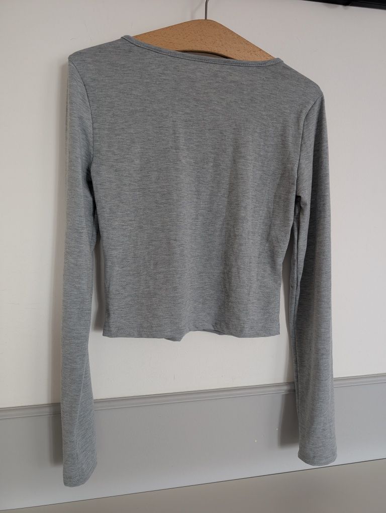 Szara koszulka Basic. Nowa. Rozm.S. Crop Top.