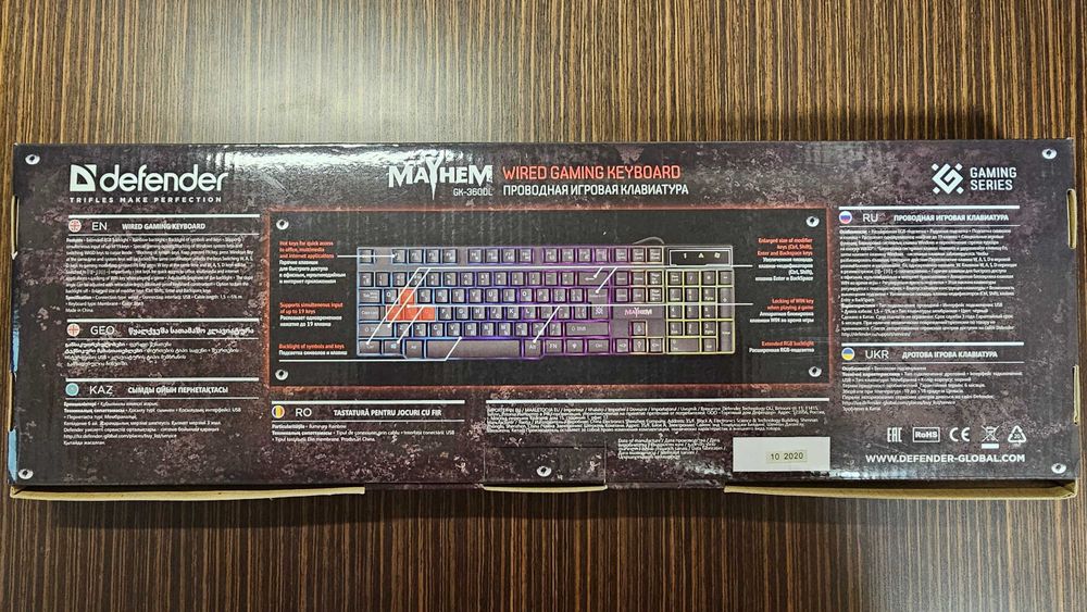 Клавіатура ігрова DEFENDER Mayhem GK-360DL RGB райдужне підсвічування