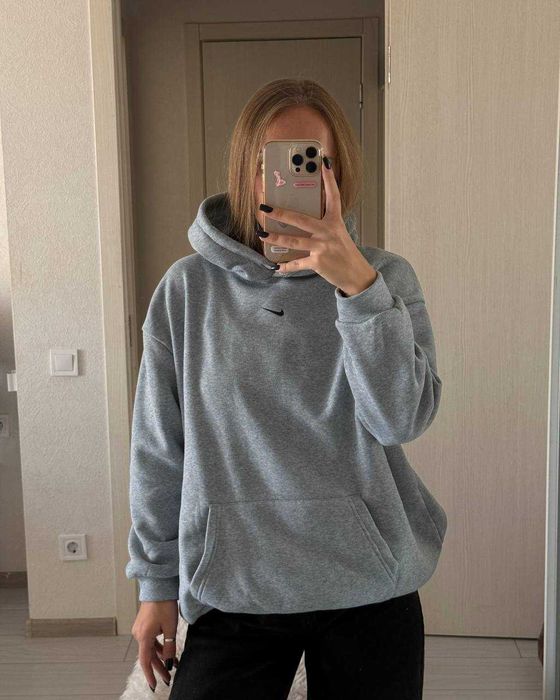 Женская худи Nike на флисе Кофта с капюшоном 42-46 S-M Универсал Зимня