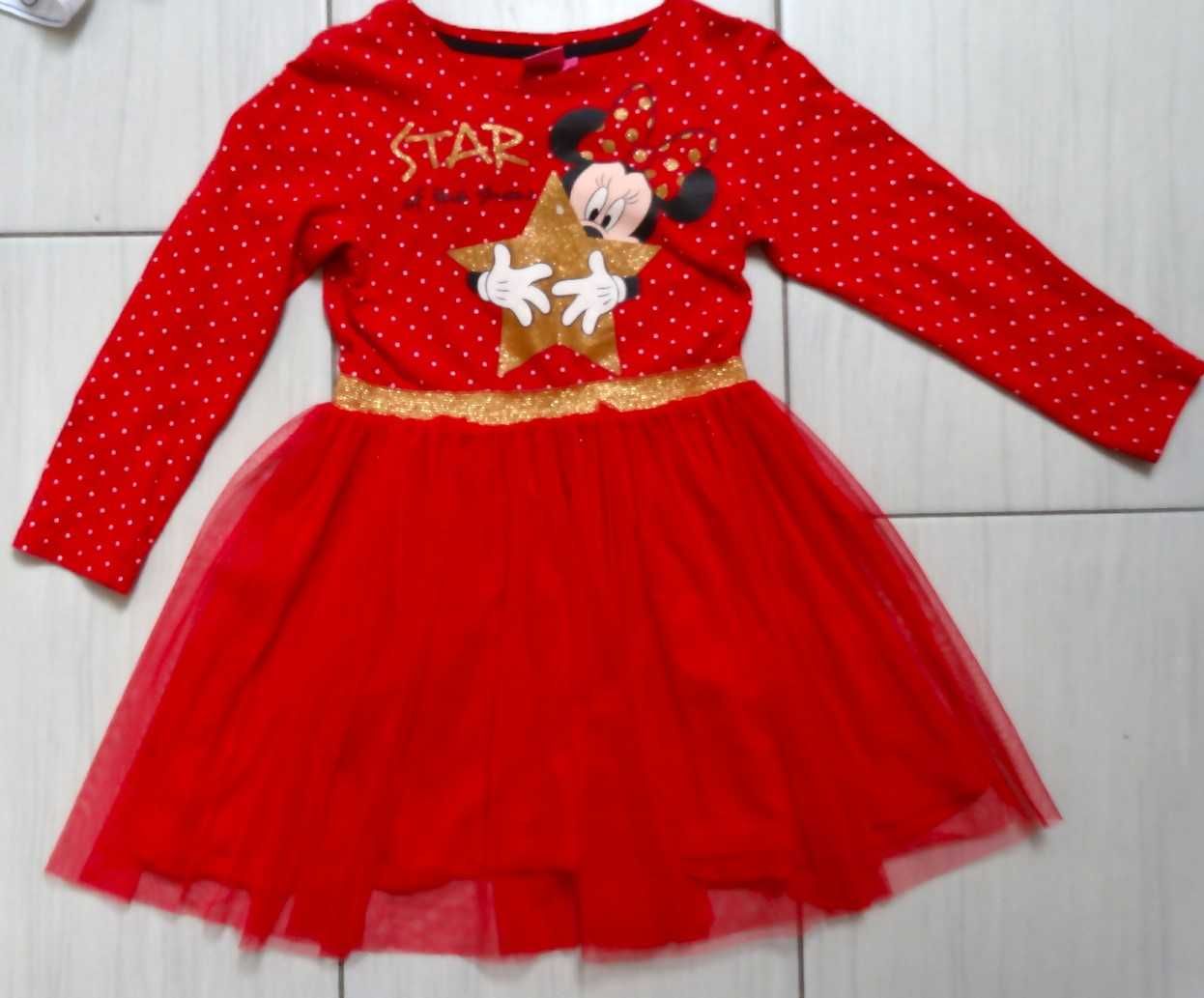 Sukienka Disney Myszka Minnie brokat tiul 128