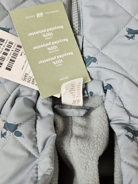 Kombinezon zimowy, ciepły.H&M. Rozmiar 62. Nowy z metkami.