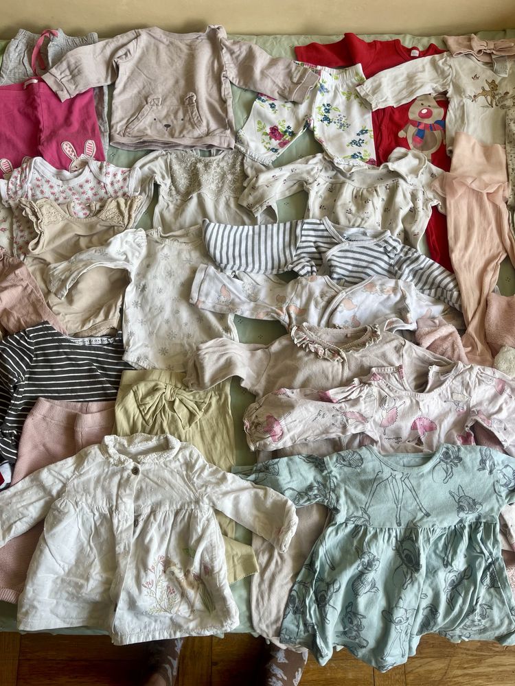 Paka paczka ubranek dla dziewczynki niemowlaka 74 68 Newbie H&M Tu