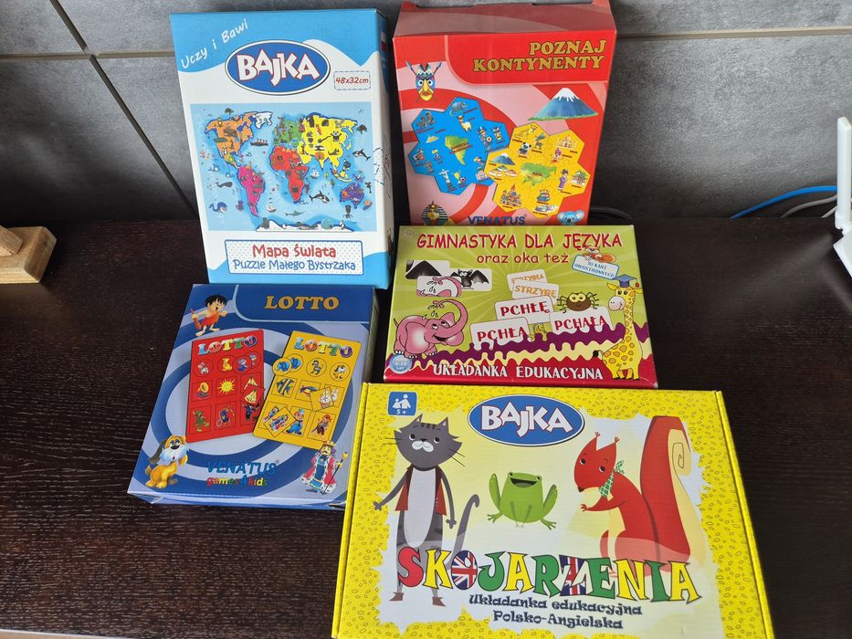 Układanki edukacyjne 5 sztuk