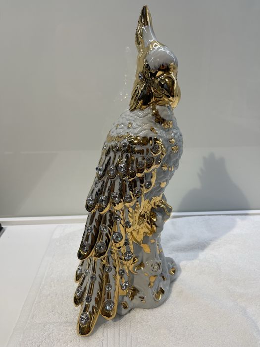 Фарфоровая статуэтка попугая Polaris/Capodimonte Italy с кристаллами S