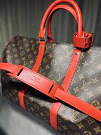 Дорожная оригинальная сумка Louis Vuitton KeepAll Red