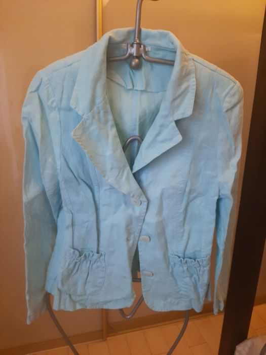 Żakiet marynarka lniana niebieska