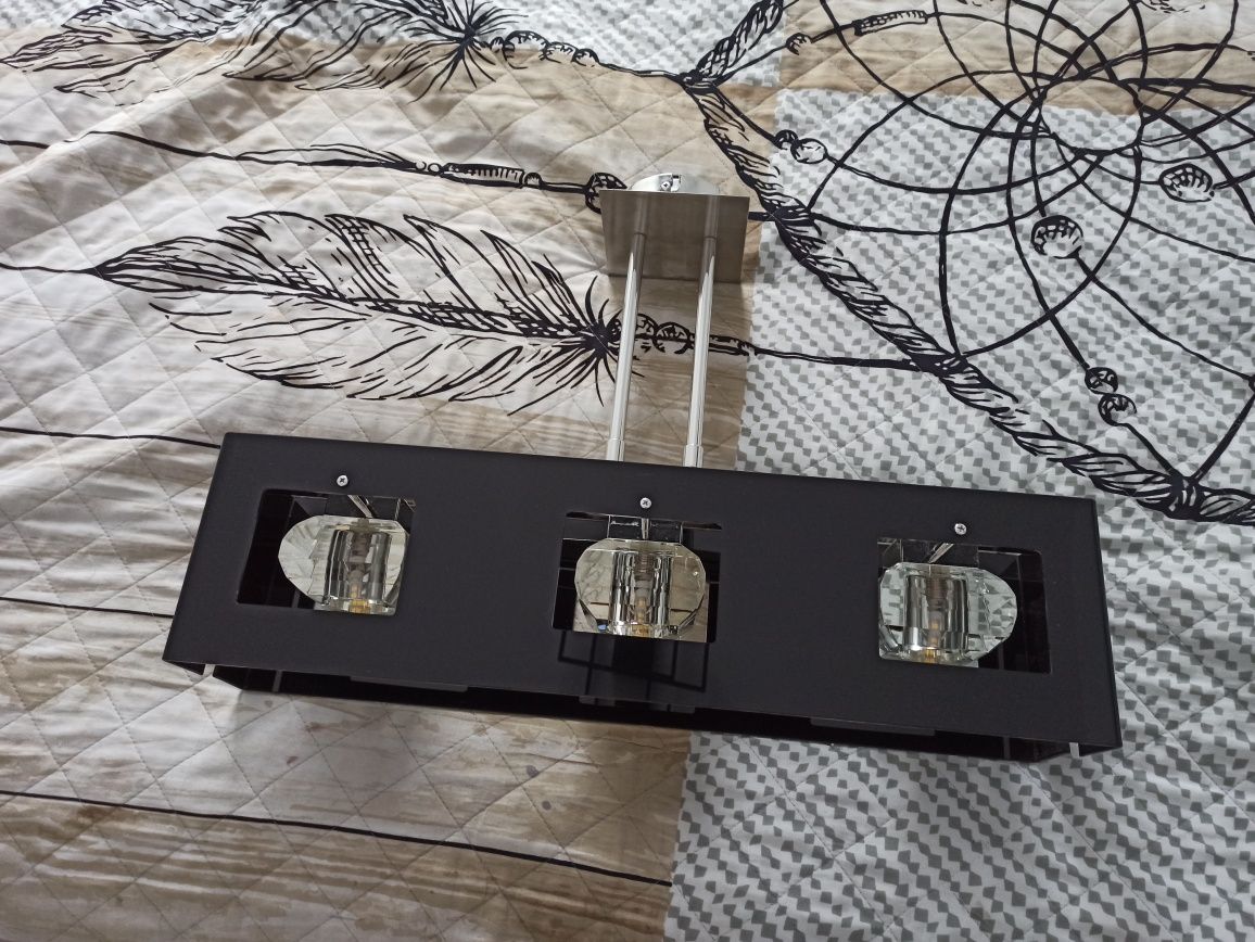 Lampa wisząca czarna kryształ