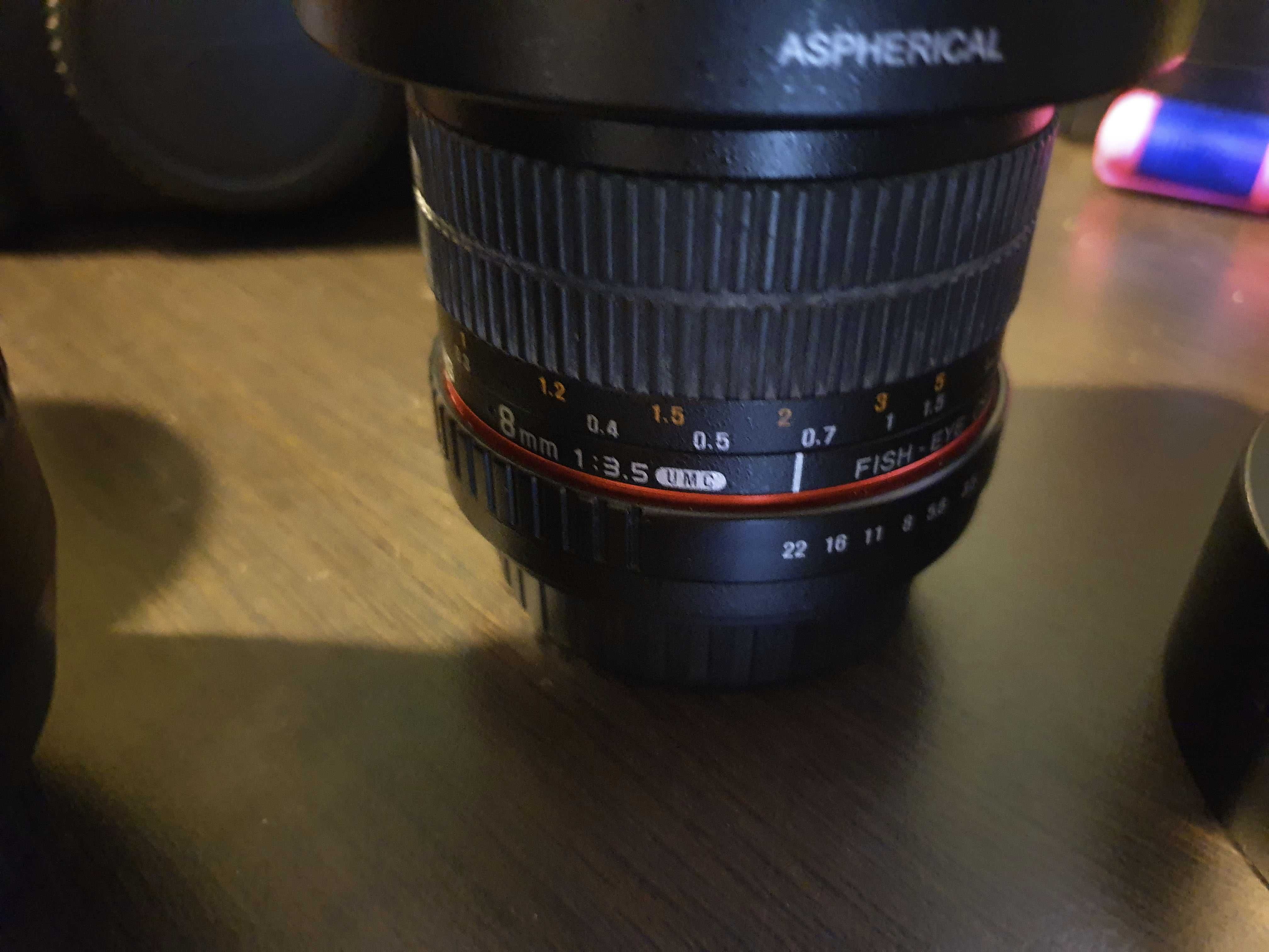 Canon EOS 600D + Samyang 8 mm fisheye 3,5 CS II