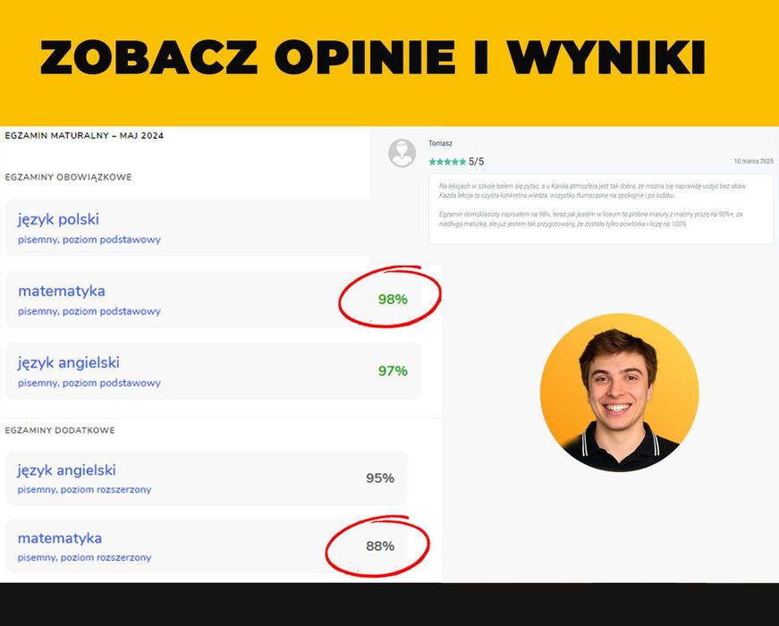 Korepetycje z MATEMATYKI | Matura Podstawowa E8 | Rozszerzona | Online