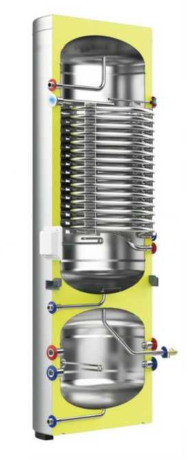 Zbiornik, Bojler do C.W.U, Pompy Ciepła, Bufor, 300l+110l, Stal INOX