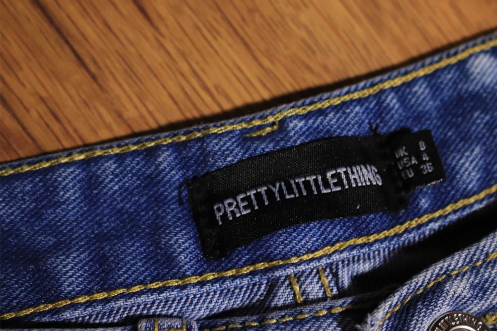 Spodnie Prettylittlething r. 36 damskie jeansowe nieb bawełniane