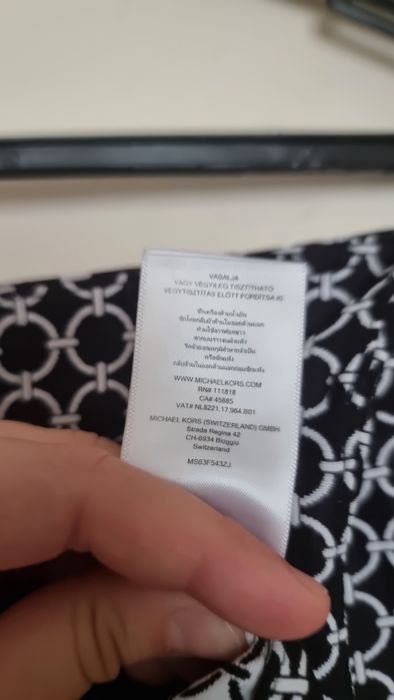 MICHAEL KORS Spodnie Cygaretki MK Łańcuchy Czarno-Białe Rozmiar 4 / S