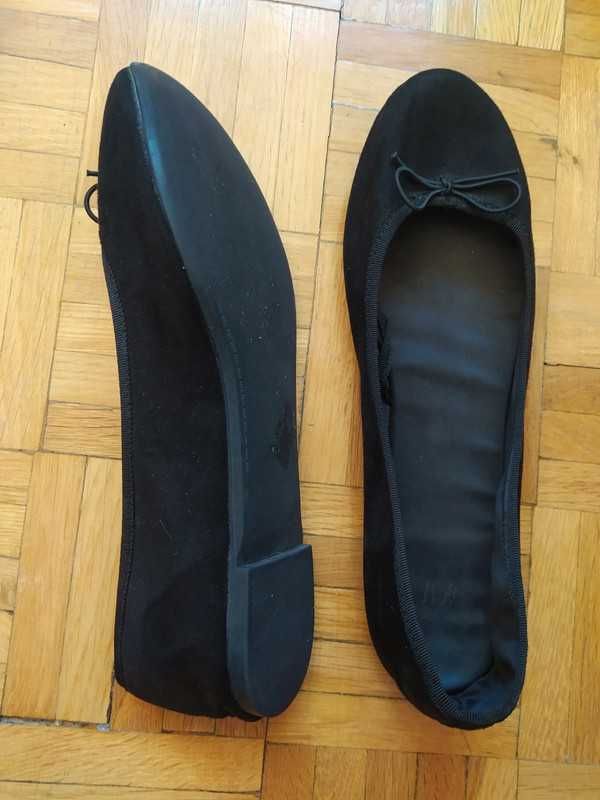 Buty baleriny czarne z kokardami rozmiar 40 H&M