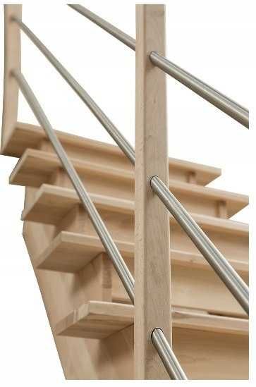 Schody zębinowe zabiegowe buk/ inox