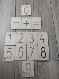 Alfabet cyfry drewniane Montessori