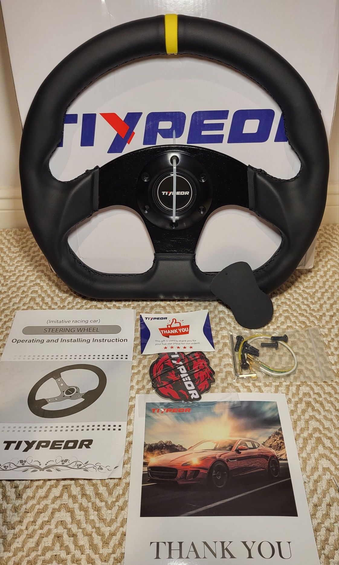 Kierownica/obręcz D-shape 33 cm + adapter TK Customs - Thrustmaster