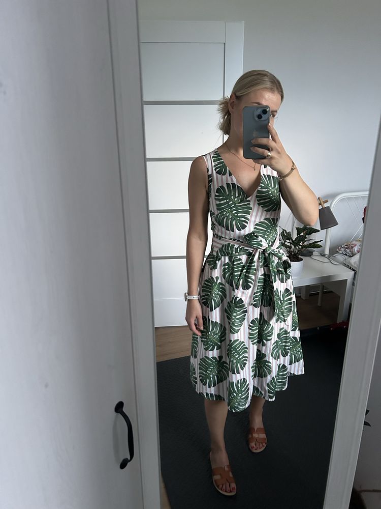 Sukienka Monstera Liście Midi Mohito 34 XS