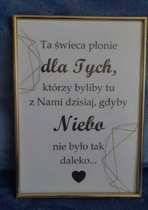 Karta A4 ta świeca płonie dla tych.. wesele ślub