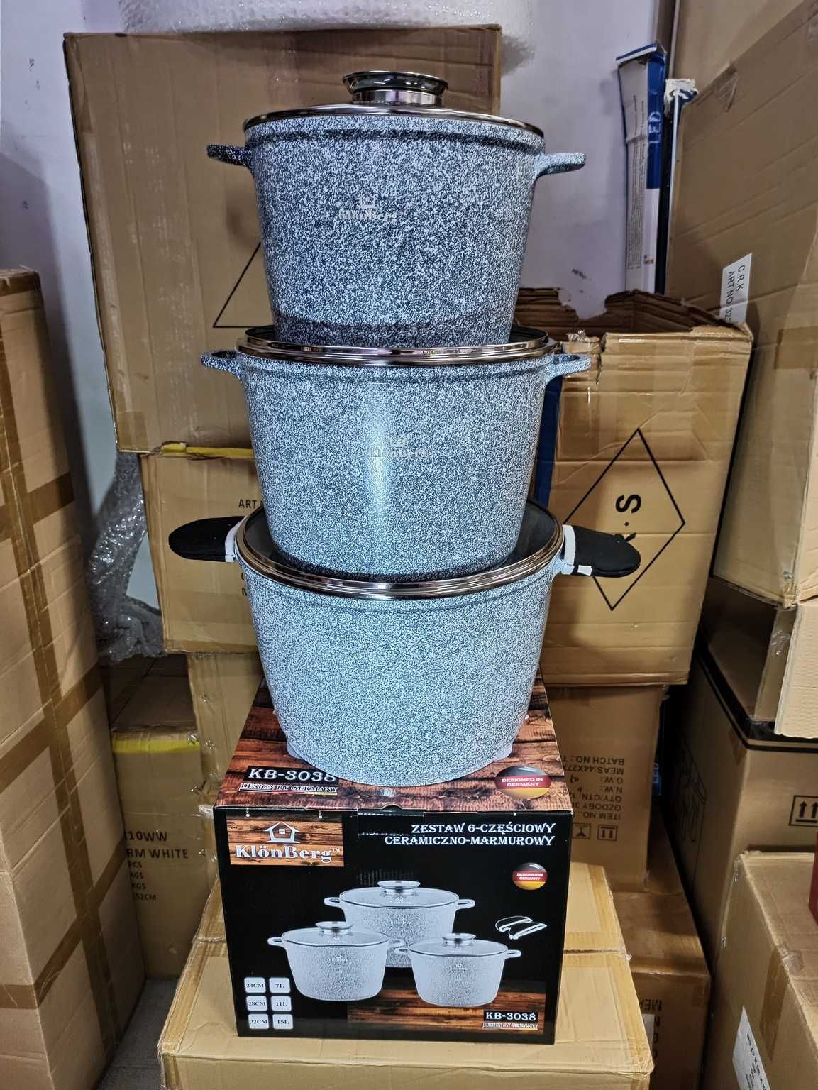 Zestaw garnków KlonBerg KB-3038. Gaz, indukcja, halogen, piekarnik