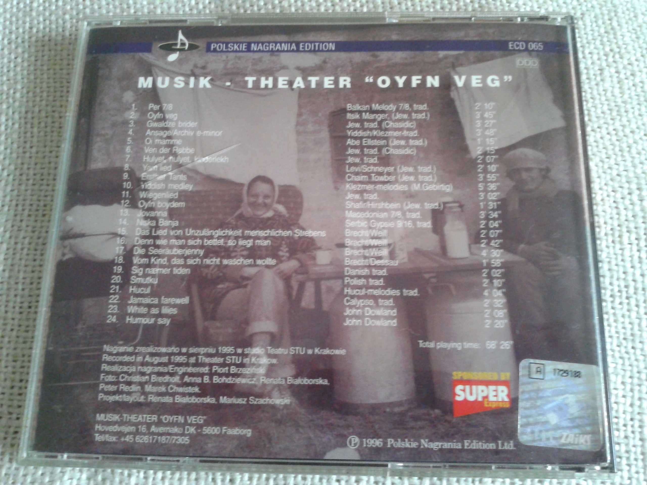 Musik Theater Oyfn Veg - Hulyet Hulyet  CD