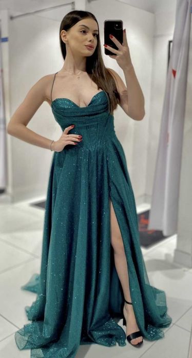 Sukienka Studniówka Królowa Shoppingu 5661 zieleń 36/38 bal maturalny