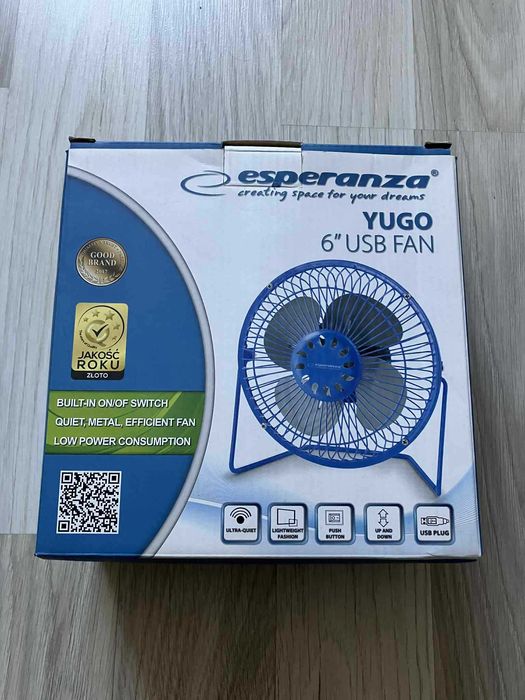 Esperanza Yugo wentylator wiatrak przenośny biurkowy USB cichy