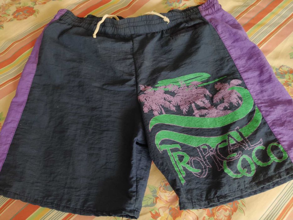 Calção banho para homem Tropical Coco tamanho L