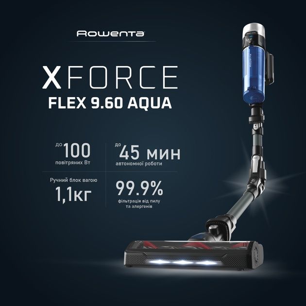 Акумуляторний пилосос Rowenta X-Force Flex 9.60 Aqua Allergy RH20C0WO