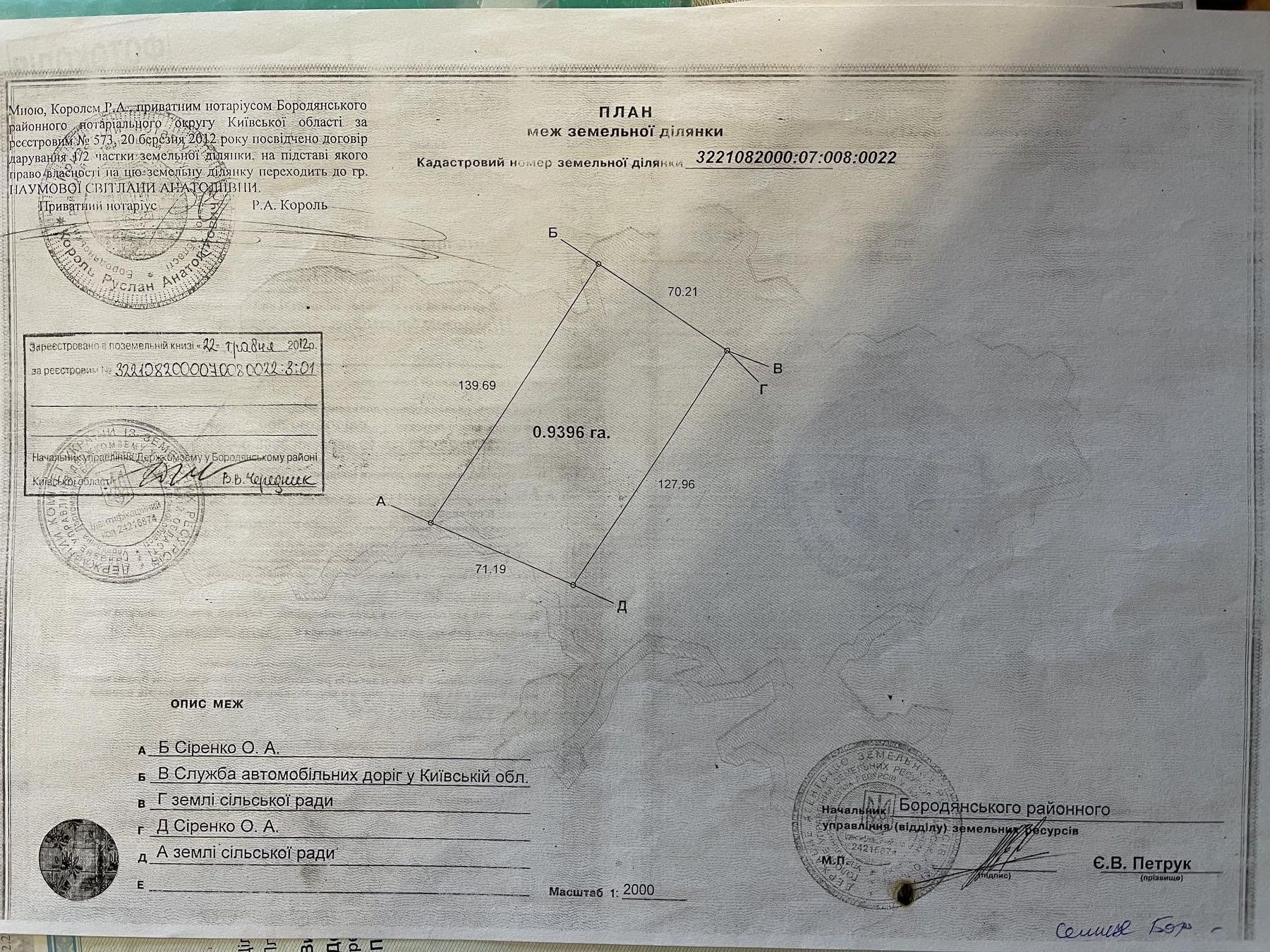 Продаж ділянки 94 сотки. 15000 за ділянку!