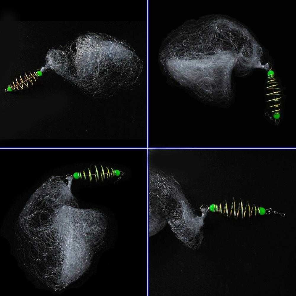 Siatka wędkarska ze sprężyną wabiącą